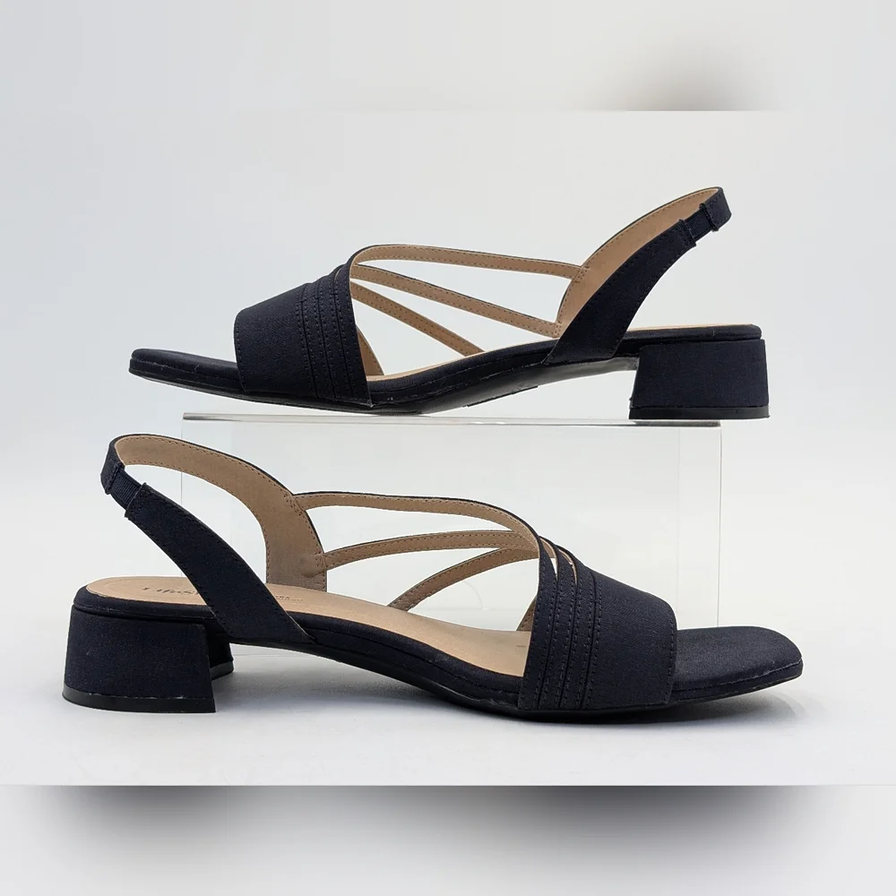 LifeStride Joy 2 Size 9.5W Slingback Deep Navy Fabric Soft System Extra Cushion